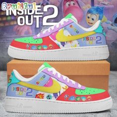 Inside Out Movies Fans Air Force 1 Shoes Sneaker Step into style and comfort with our Air Force 1 Shoes, a timeless icon in the world of footwear. Designed for ultimate versatility, these sneakers seamlessly blend fashion and functionality. The classic silhouette pays homage to its heritage while incorporating modern elements for a contemporary edge. Crafted with precision, the shoes feature premium materials for durability and a luxurious feel. The cushioned midsole provides unmatched comfort, Disney Nike, Movie Inside Out, Air Force 1 Shoes, Inside Out 2, Fan Fashion, Custom Air Force 1, Custom Football, Cute Nikes, Custom Nikes