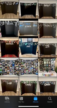 a series of photos showing different types of chalkboard