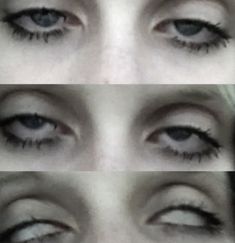 four different pictures of the same woman's eyes