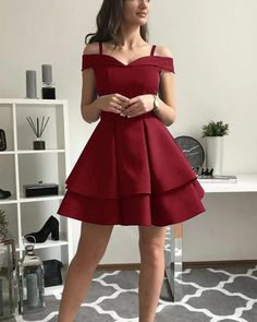 Short Red Prom Dresses, Mini Prom Dresses, Graduation Gown, A Line Shorts, Short Prom Dress, Short Prom, Dress Spaghetti, Homecoming Dresses Short, Party Gowns