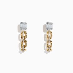 D'Oro 14K Yellow Gold Chain Link Diamond Earrings Yellow Gold Diamond Earrings, Gold Diamond Earrings, Effy Jewelry, Yellow Gold Chain, Gold Yellow, Gold Chains, Gold Chain, Chain Link, Gold Diamond