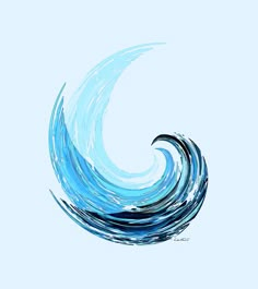 an abstract blue wave on a light blue background