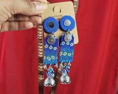 Handmade Fabric Earrings, Festive Attire, Jewelry 2023, Navratri Festival, Fabric Earrings, Handcrafted Artisan Jewelry, Tree Crafts, Handmade Fabric, Dollar Tree Crafts