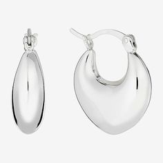 # Pieces In Set: 1 PairFeatures: Nickel Free, Quick ShipEarring Back: HingedMetal Color: WhiteEarring Length: 19.8mmEarring Width: 6.3mmCare: Wipe CleanEarrings Style: Hoop EarringsMetal: Sterling SilverCountry of Origin: Imported Metal Teardrop Huggie Earrings, Earrings Hoop, Jewellery And Watches, Fine Jewelry, Hoop Earrings, Women Jewelry, Sterling Silver, Silver, Color