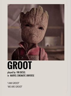 a groot poster with the words groot in black and white text on it