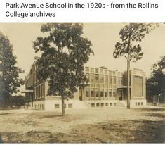 the park avenue school in the 1920's from the ruins of college archivess