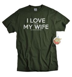 "I LOVE it when MY WIFE® Brand T-shirt I love my wife, but you really do have to read between the lines :) Great gift for the hunter in your life! ♥ ♥ ♥ ♥ ♥ ♥ ♥ Customize this shirt! What does your husband love? Create your very own personalized I LOVE it when MY WIFE® Brand T-shirt here, there are plenty of colors and sizes available: www.etsy.com/listing/153077264/custom-shirt-for-men-funny-custom-t ♥ ♥ ♥ ♥ ♥ ♥ ♥ Hi! I'm Jenny, thank you for checking out my shop! I've been hand screen printing Funny Wife Shirts, Husband Fathers Day Gifts, Read Between The Lines, Love My Wife, Hunting Gifts, Gifts For Hunters, I Love My Wife, My Wife Is, Hunting Shirts