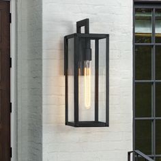 Black Outdoor Lights, House Lighting Outdoor, Outdoor Wall Light Fixtures, White Exterior Houses, Wall Mount Lantern, Contemporary Exterior