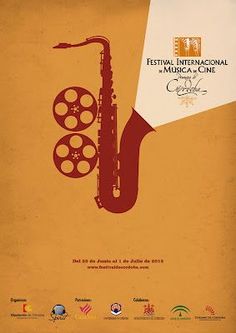 the poster for festival international de la musicala - cline, featuring a saxophone