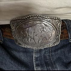 New Size & Length: The Viking Buffalo Belt Buckle Measures 3.46x2.87. Cowboy Belts Mens, Cool Belts For Men, Belt Buckle Aesthetic, Job Uniform, Big Belt Buckle, Western Style Silver Belt Buckle, Adjustable Silver Belt Buckles For Western-themed Events, Gay Style, Vintage Silver Belt Buckles For Rodeo