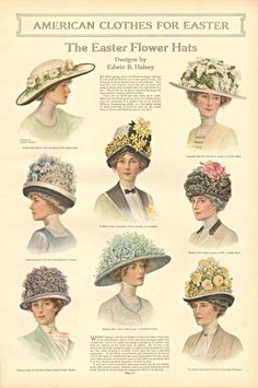 Historical Accessories, 10s Fashion, Edwardian Era Fashion, Historical Hats, Tea Hats, Easter Flower, Victorian Hats