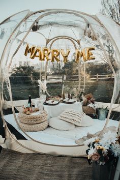 a marquee tent set up for a party