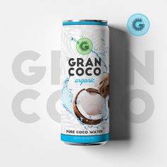 a can of gran coco water on a white background