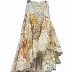 Olivia Mark - Chic Half-Skirt with Irregular Lacey Floral Pattern Irregular Skirt, Swimwear Pattern, Skirt And Top Set, Half Skirt, Upcycled Fashion, Elegant Skirt, Denim And Lace, Stage Outfits, Types Of Skirts