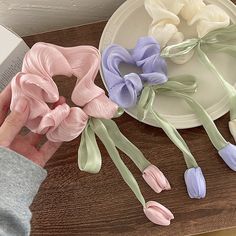 Women Girls Cute Hair Bands Korea Preppy Style Hair Ties Elegant Tulip  Scrunchie Ponytail Holder Cute Hair Bands, Ponytail Headband, Scrunchie Ponytail, Diy Hair Scrunchies, Diy Hair Accessories Ribbon, Satin Headband, Ribbon Headbands, Large Intestine, Japanese Hairstyle