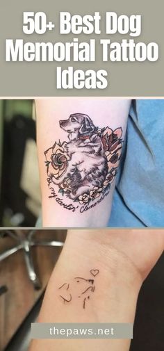 the top 50 best dog memorial tattoo ideas for men and women on their wrist or arm