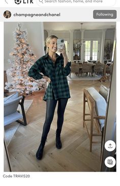 Green Plaid Shirt Outfit, Simple Winter Outfit Ideas, Flannel Shirt Outfit Women, Comfy Casual Outfits Fall, Green Flannel Outfit, Comfy Christmas Outfits, Buffalo Plaid Outfit, Flannel Shirt Outfit, Green Flannel Shirt