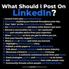 a poster that says what should i post on linkedin? with the caption below