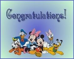 a group of cartoon characters sitting together with the words congratulations written in front of them