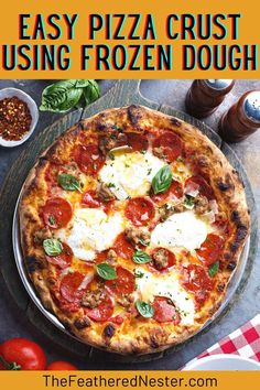 an easy pizza crust using frozen dough