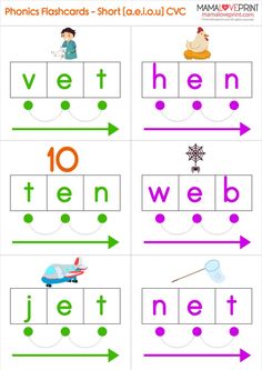 #Phonics_Reading_Activities #Phonics_Cvc_Words #Phonics_Chart #Phonics_Cvc Preschool Printables Free, Phonics Reading Activities, Preschool Worksheets Free Printables, Kids Handwriting Practice