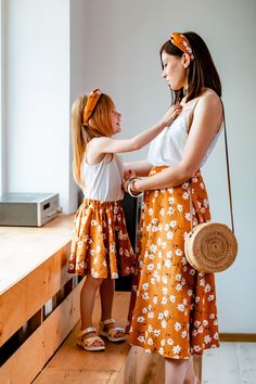 Matching Mommy Daughter Outfits, Matching Skirts, Cotton Skirts, Mother Daughter Outfits, Mommy Outfits