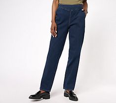 Done with zips, snaps, and buttons when it comes to denim? Indulge your passion for pull-ons with these flattering V-yoke jeans. From Denim & Co.® Fashions. Pull On Jeans For Women, Dark Wash Pull-on Jeans For Fall, Fall Denim Jeans With Pull-on Style, Pull-on Jeans For Workwear In Fall, Fall Dark Wash Pull-on Jeans, Jeans With Pockets, Pull On Jeans, Jeans For Women, Women Jeans