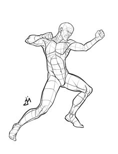 a drawing of a man running