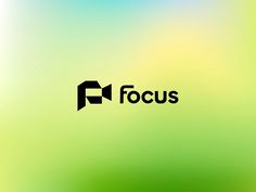 the focus logo is shown on a blurry green and blue background with black letters