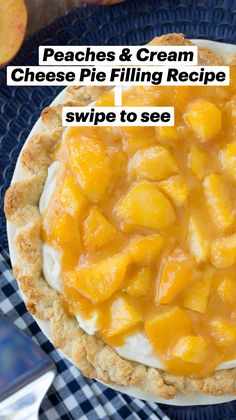 there is a pie that has peaches on it