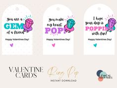 three valentine's day gift tags with the words, i hope you have my heart to