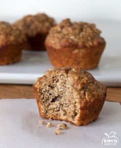 some muffins sitting on top of a white plate