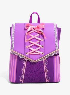 Loungefly Disney Tangled Rapunzel Dress Mini Backpack, Tangled Rapunzel Dress, Tangled Dress, Tangled Cosplay, Rapunzel Cosplay, Pink Princess Dress, Rapunzel Dress, Mini Mochila, Tangled Rapunzel, Disney Rapunzel