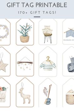 the gift tag printable is shown with various items