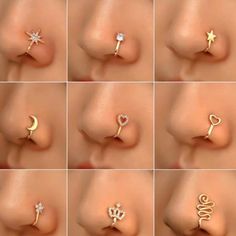 This is a Fake Node ring which you can wear without piercing your nose. Nose Piercings Nostril, Henna Business, Nostril Piercing Jewelry, Fake Nose Stud, Piercings Bonitos, Crown Clip, Piercing Nostril, Heart Nose Rings, Piercing Nose Ring