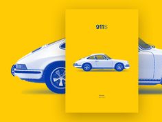 an image of two cars on a yellow background