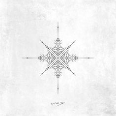 a drawing of a snowflake on a white background