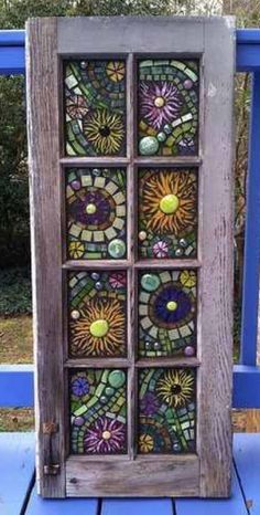 an old stained glass window is displayed on the facebook page for this photo, and it appears to be made from wood