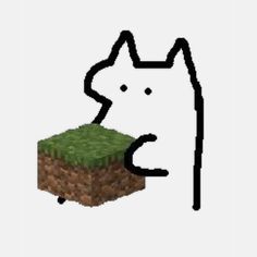 a pixel art image of a dog with a piece of grass in its mouth