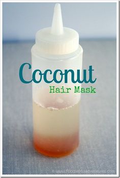 DIY Coconut Oil Hair Treatment | 1/4 cup coconut oil, 1 tsp honey, plastic squeeze bottle, and shower cap. Warm up and leave on hair for 10-15 min, rinse & shampoo as usual. Easy! Coconut Hair Mask, Diy Coconut Oil, Diy Coconut, Coconut Oil Hair Mask, Coconut Hair, Coconut Oil Hair, Oil Hair, Oil Treatments, Beauty Remedies