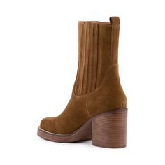 A work boot that doesn’t quit, these Chelsea style utility boots feature a mid-shaft height, tigh... Utility Boots, Sweet Escape, Boots Suede, J Cole, Work Boot, Leather Block Heels, Seychelles, Work Boots, Brown Boots