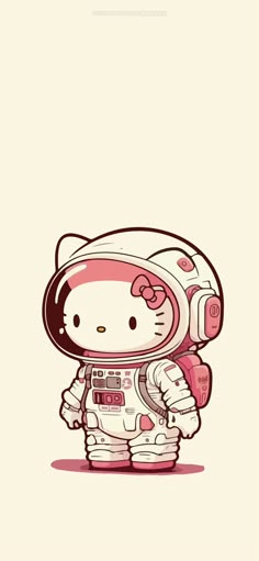 hello kitty in an astronaut's suit