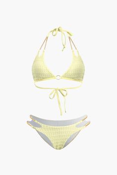 Yellow Bikinis, Earth Tone Dress, Y2k Beach, Media Screen, Swimwear Trends, Trendy Swimwear, Summer Swimwear, Pool Parties, 2 Piece Swimsuits