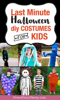 the last minute halloween diy costumes for kids is featured in this post - it - up