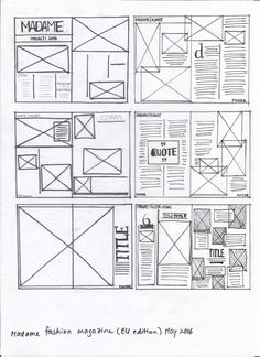 some pages with different lines and shapes on them, including the word's name