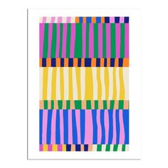 an abstract painting with multicolored stripes