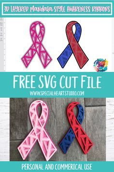 the free svg cut file is designed to look like ribbons