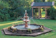 Fountain Indoor Waterfall Fountain, Yard Fountain, Water Fountain Design, Fountain Garden, Indoor Water Features, Outdoor Water Features, Fountains Backyard