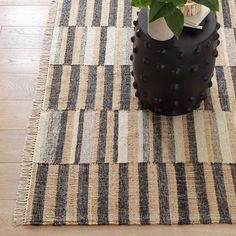 Ravel Stripe Black Handwoven Wool Rug Flatwoven Rug, Dash And Albert Rugs, Outdoor Living Furniture, Annie Selke, Black Weave, Dash And Albert, Flat Woven Rug, Woven Rugs, Striped Rug