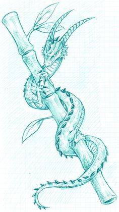 a drawing of a snake wrapped in a ribbon